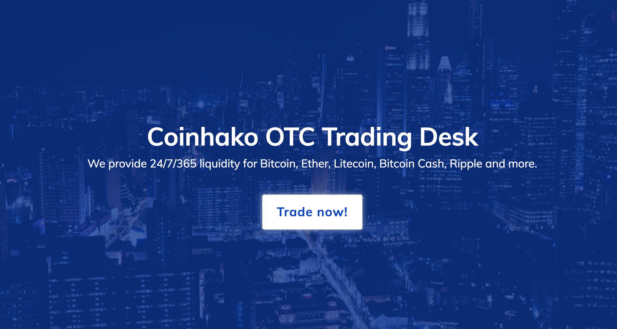 Over-the-counter (OTC) Trading at Coinhako for Bitcoin (BTC) and more!