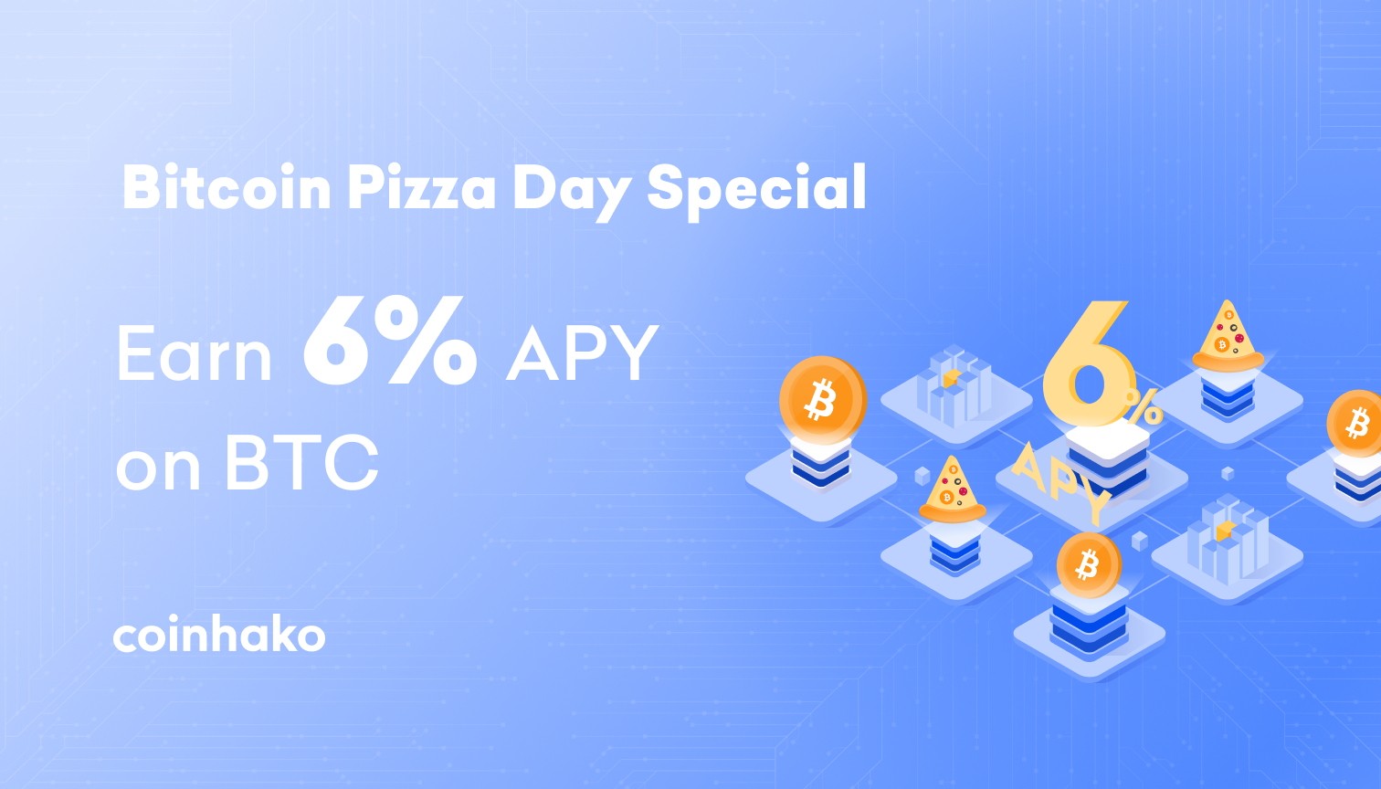 6% APY BTC on Bitcoin Pizza Day
