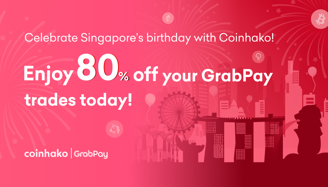 Celebrate National Day and 8.8 with Coinhako: Get 80% off all GrabPay trades