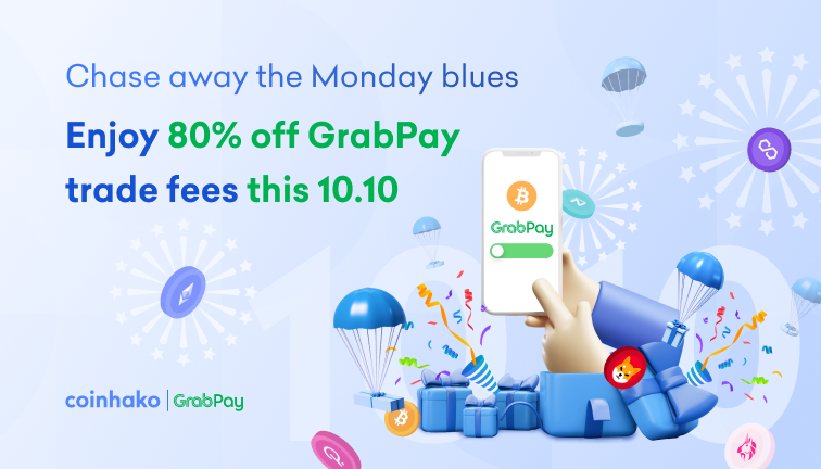 Chase the Monday blues away this 10.10: Get 80% off all GrabPay trade fees