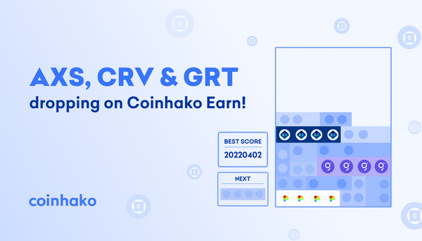 AXS, CRV & GRT Launching on Coinhako Earn